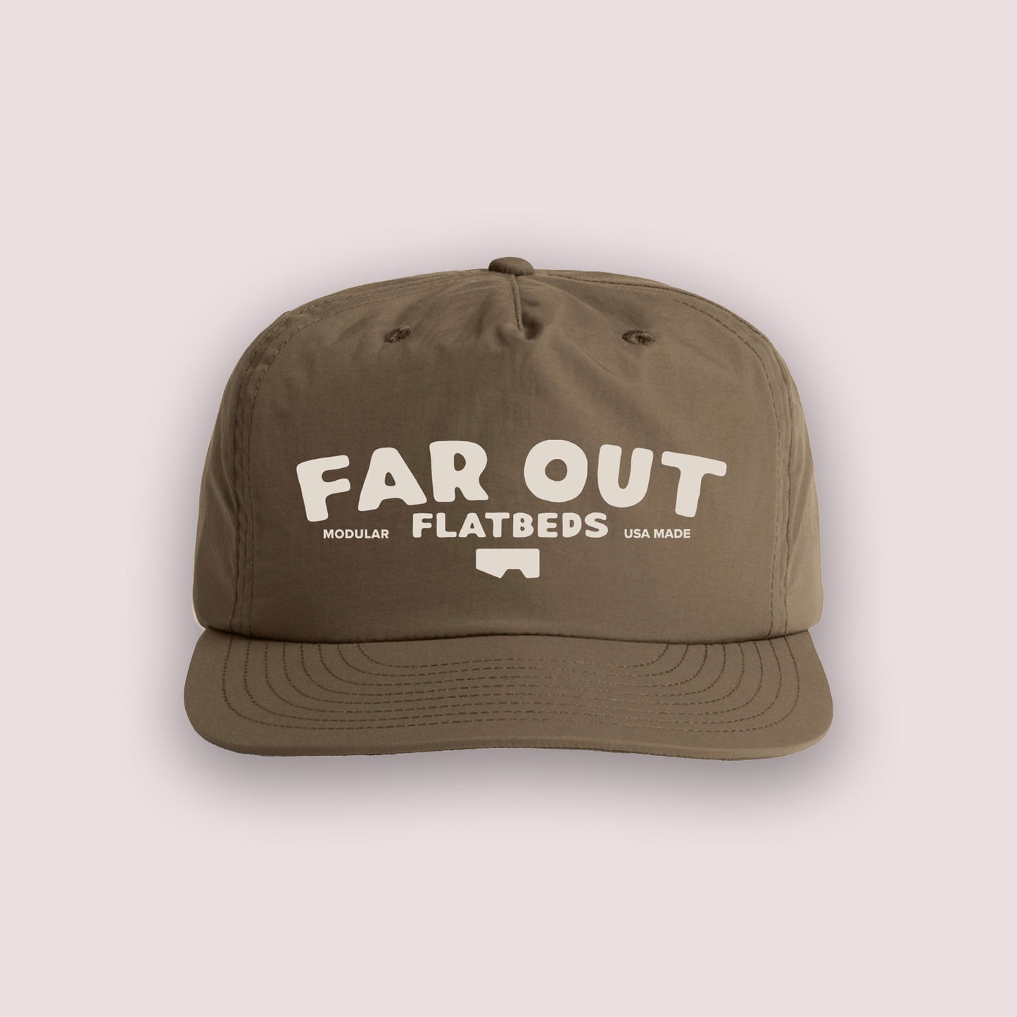 Far Out Flatbeds Brown Nylon Cap